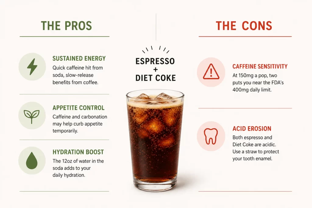 pros and cons of deit coke plus espresso