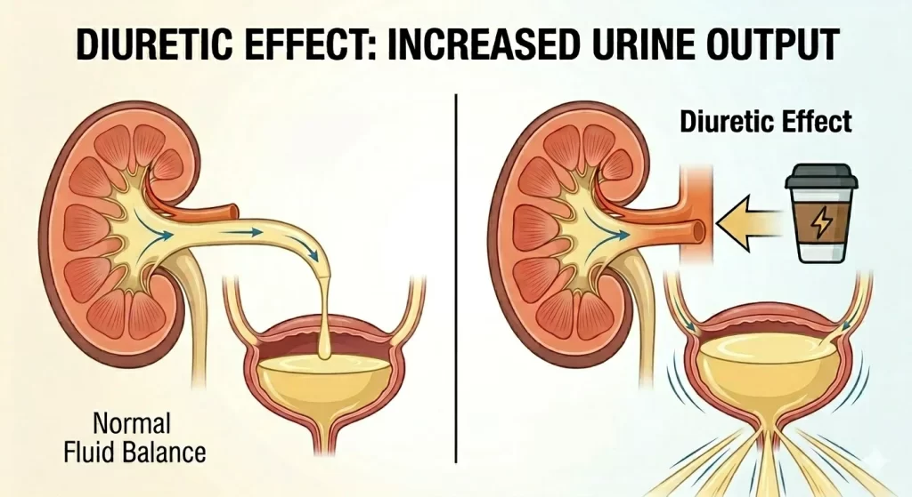 diuertic effect , how it increases the urine output 