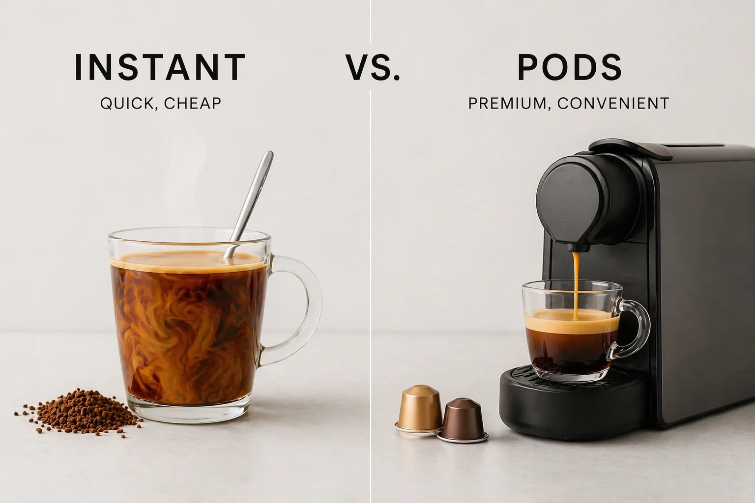 instant coffe vs pod coffee