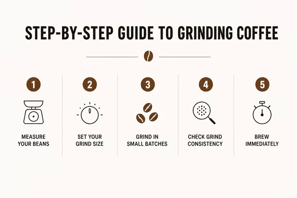 step by step guide to grinding your coffee 