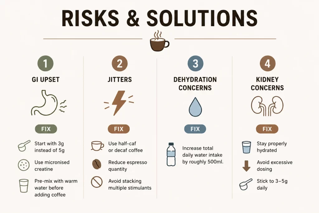risks and solutions for mixing creatine with coffee