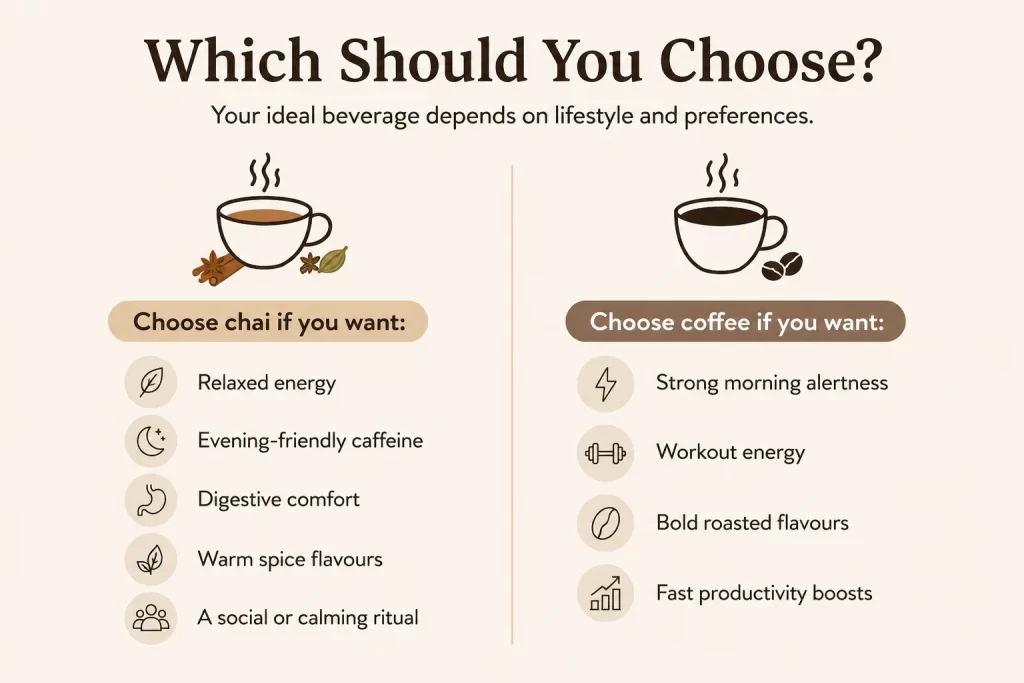 which you should chosse between chai and coffee