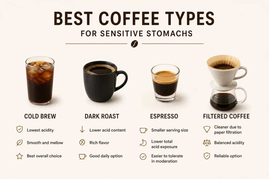 best coffee types for sensitive stomachs