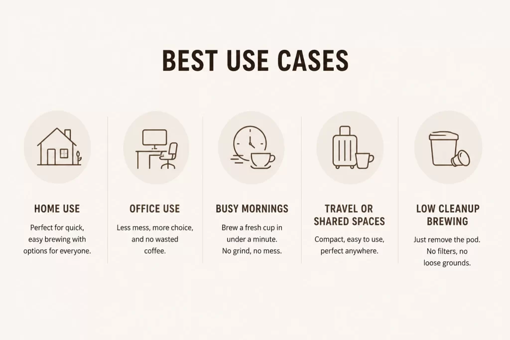 best use cases for coffee pods