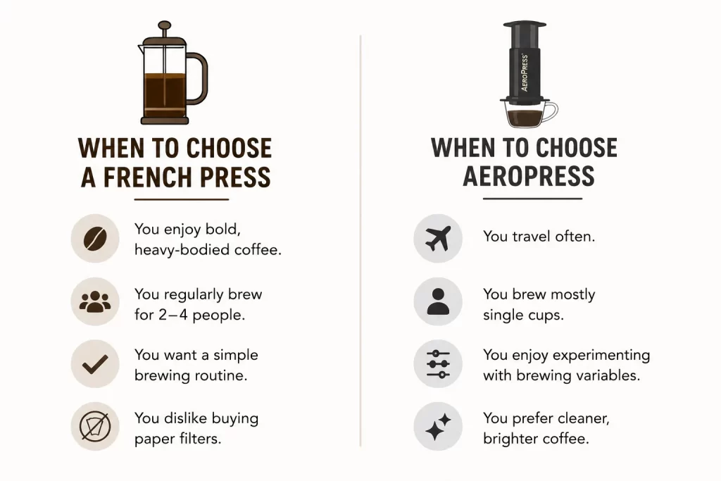 when to choose a french press and when to choose aeropress
