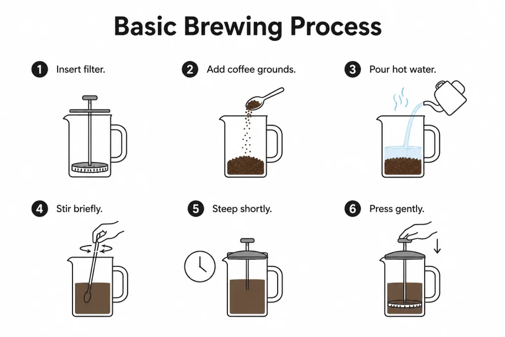 basic brewing process of aeropress 